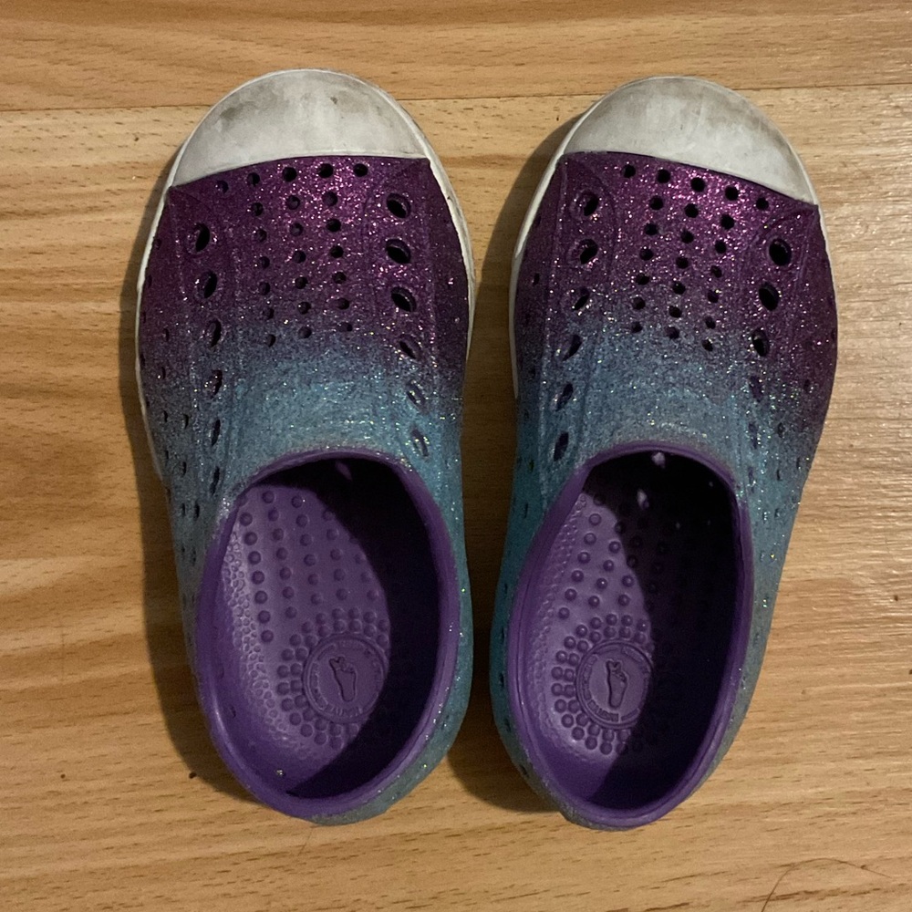 Native Shoes Kids Purple and Blue Water Shoes